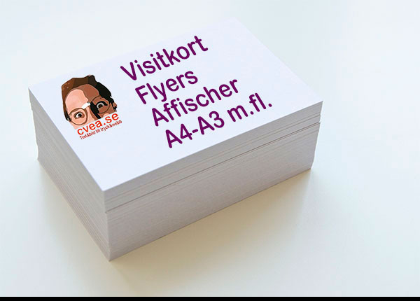 Visitkort flyers affischer A5 A4 A3 m.m.